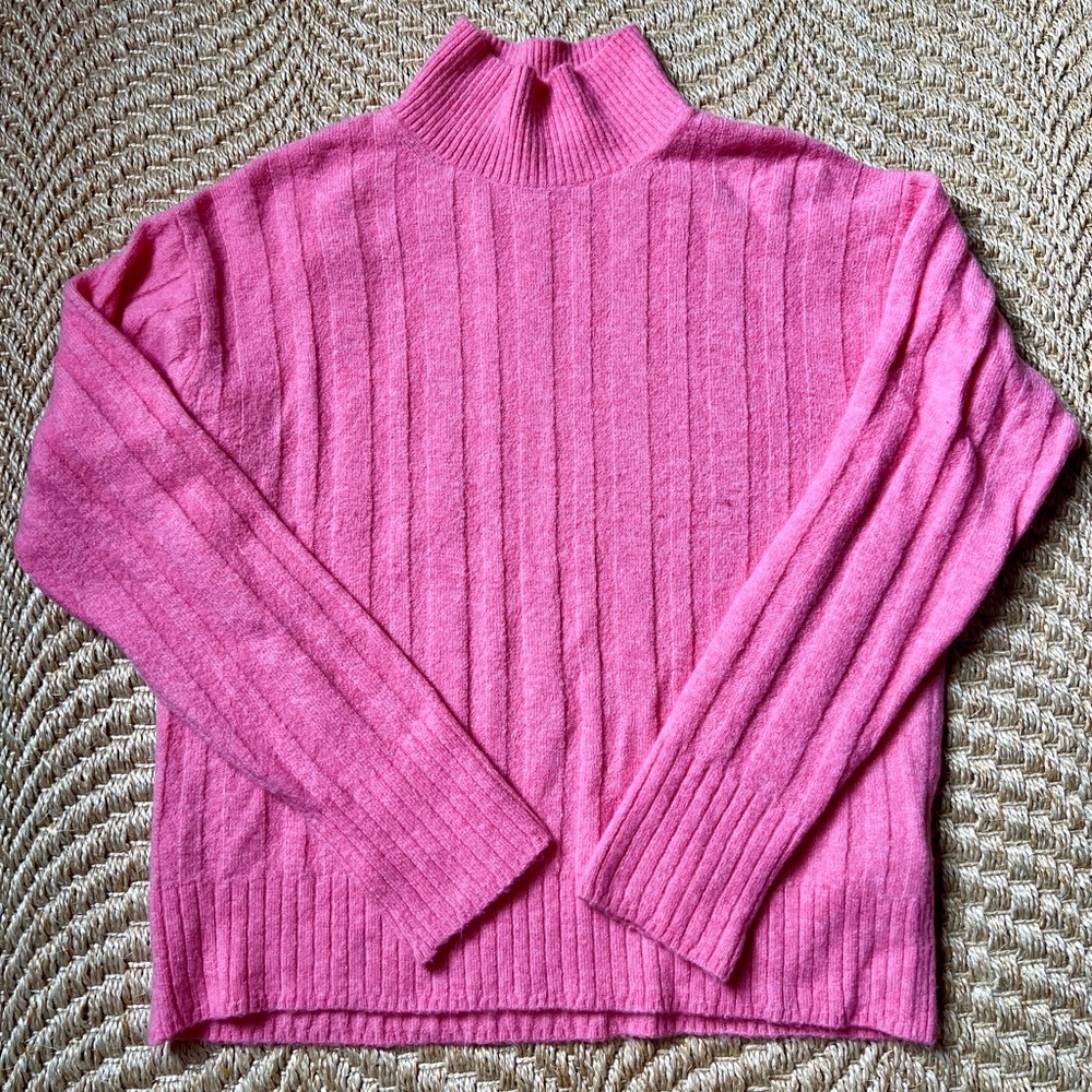 JCrew Ribbed Mockneck Softyarn Pull over sweater SzM
